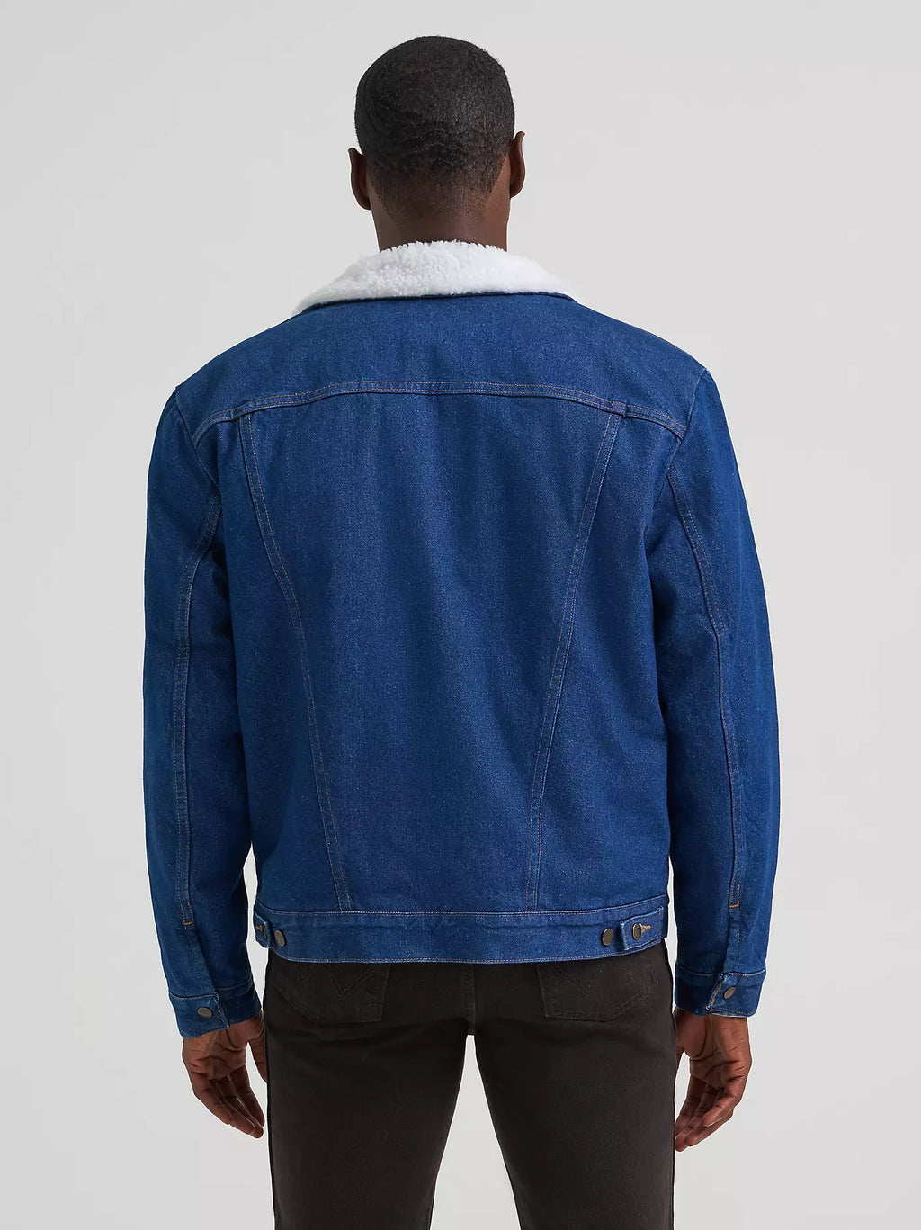 Manteau Wrangler Western en denim doublé sherpa – Denim foncé