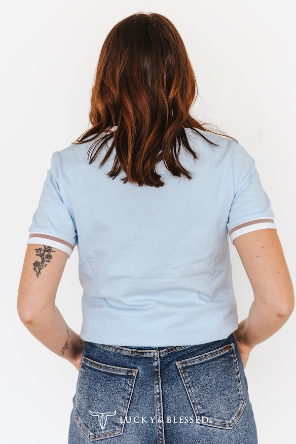 Chandail Wild West clouté – Bleu pâle