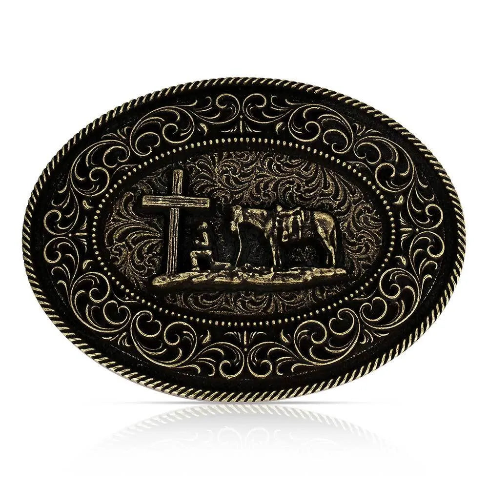 Boucle de ceinture Faith in Him Christian Cowboy