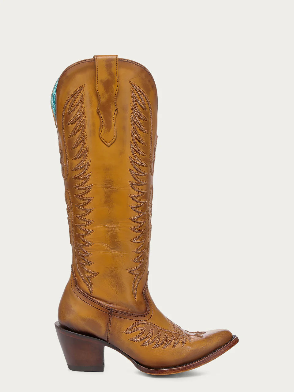 Bottes de cowboy tan brodées pour femme