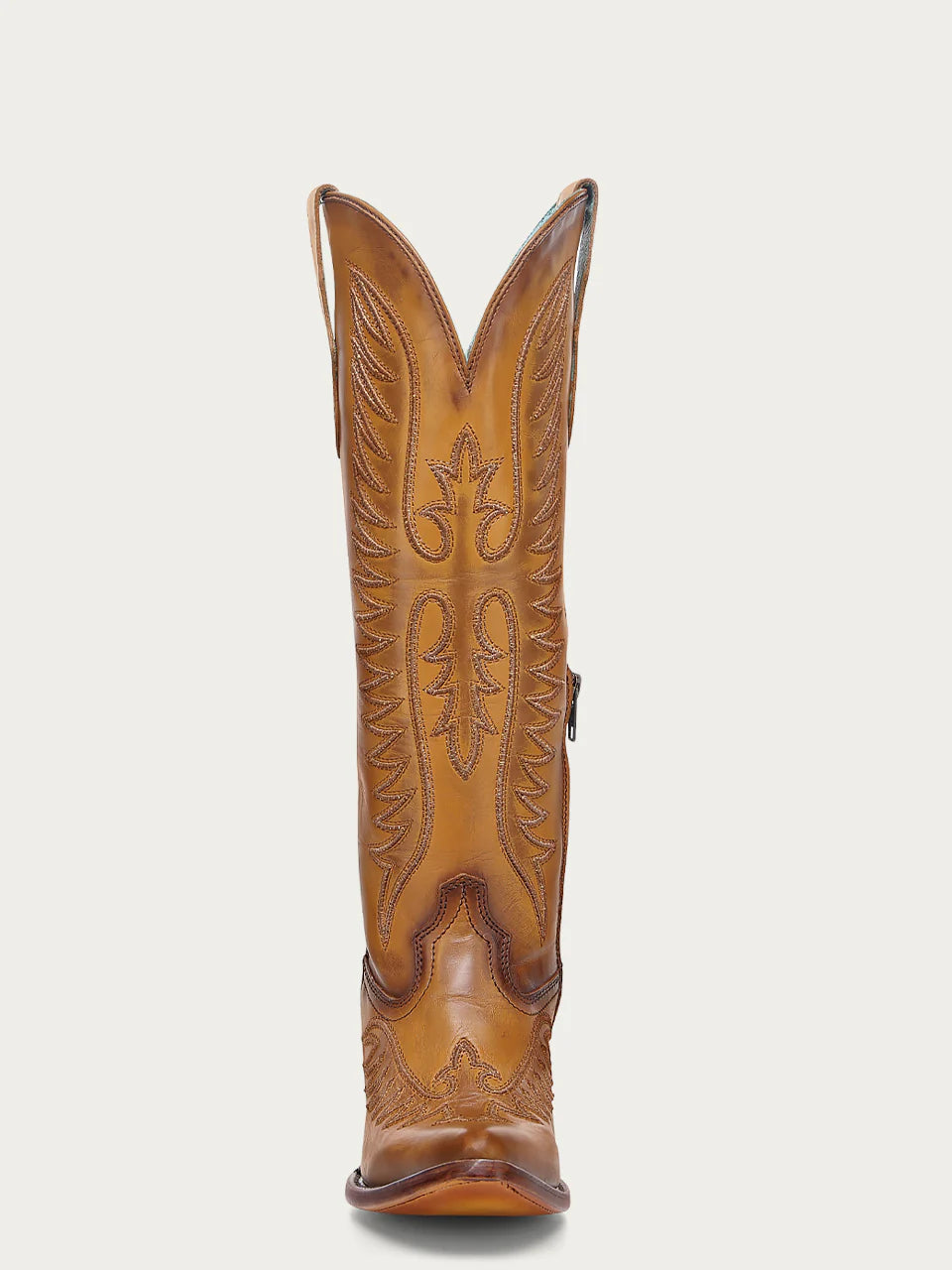 Bottes de cowboy tan brodées pour femme
