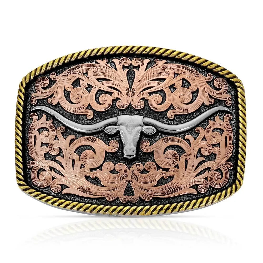 Boucle de ceinture Tri-Color Texas Longhorn