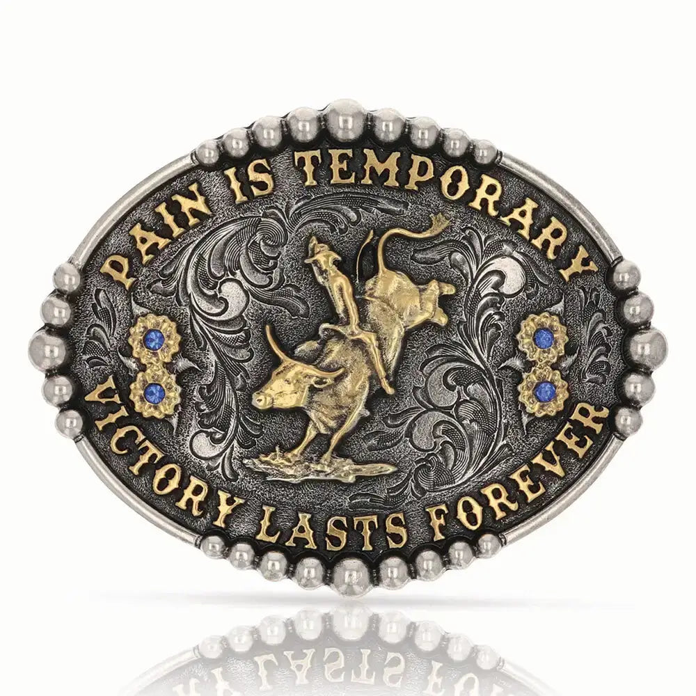 Boucle de ceinture Pain Is Temporary Bull Riding Attitude