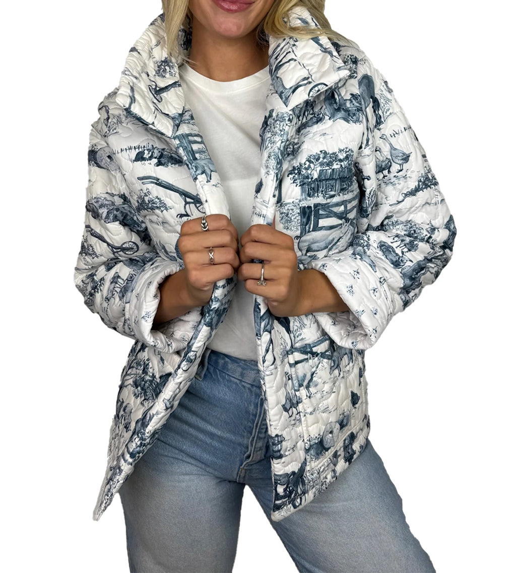 Veste matelassée Aledo en toile marine