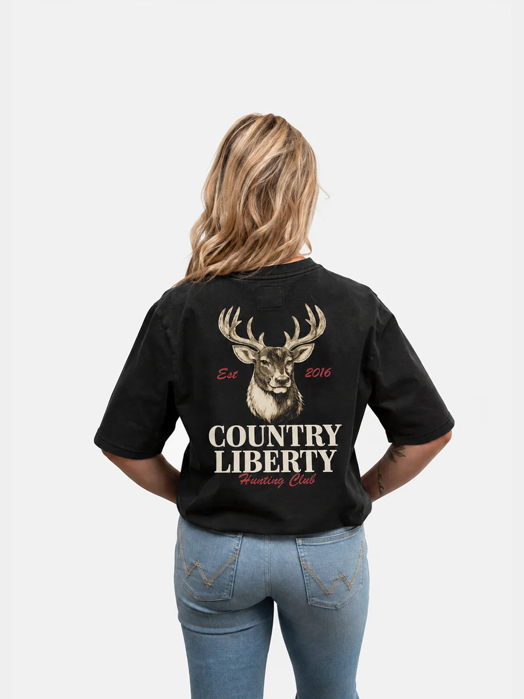 t-shirt noir deer hunting club