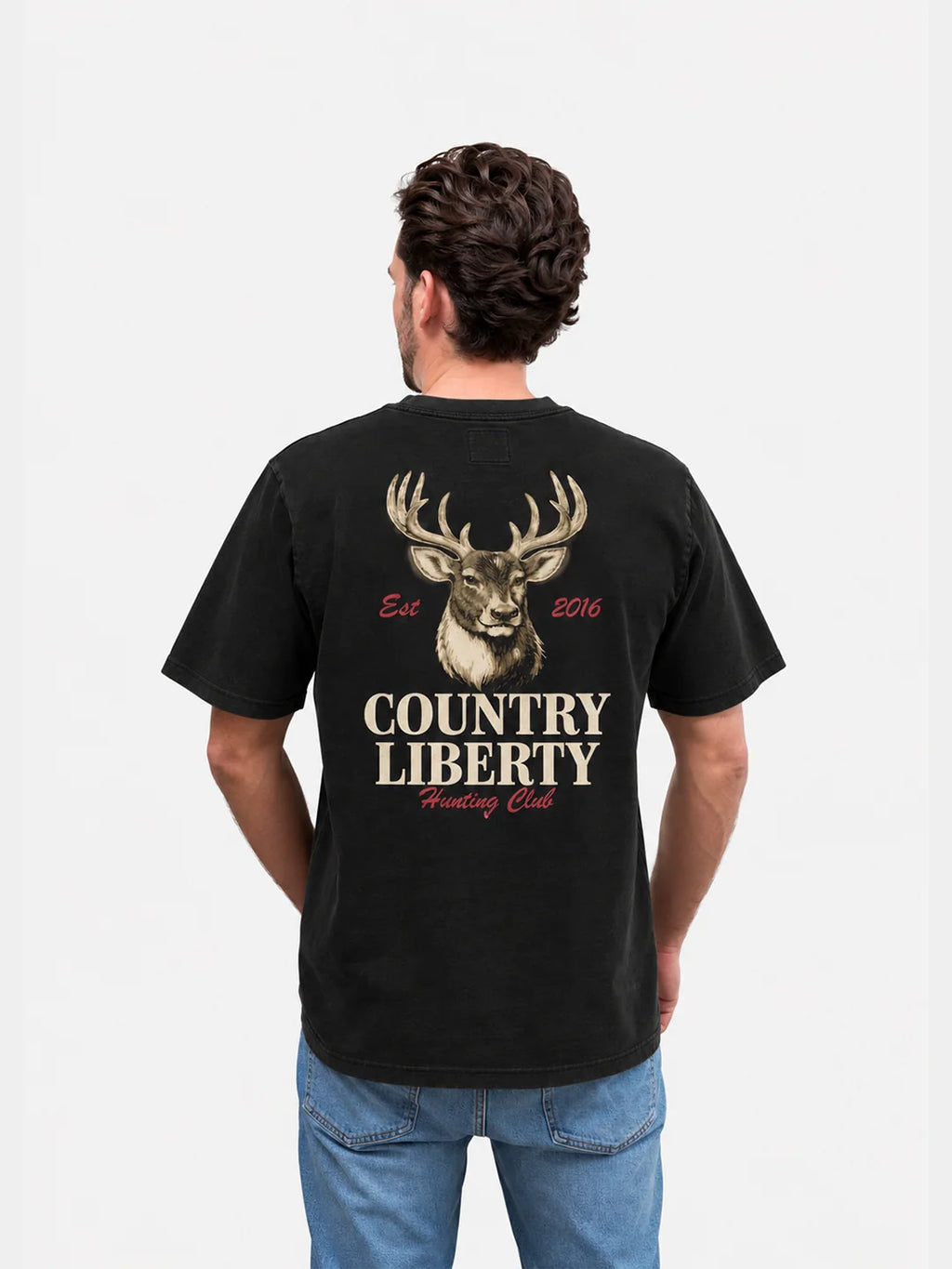 t-shirt noir deer hunting club