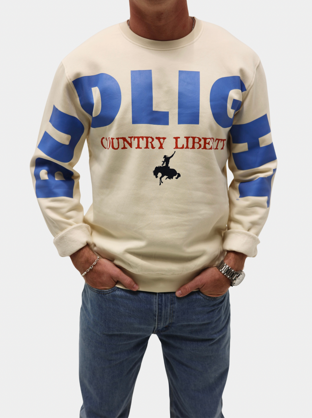 Crewneck « Bud Light » naturel