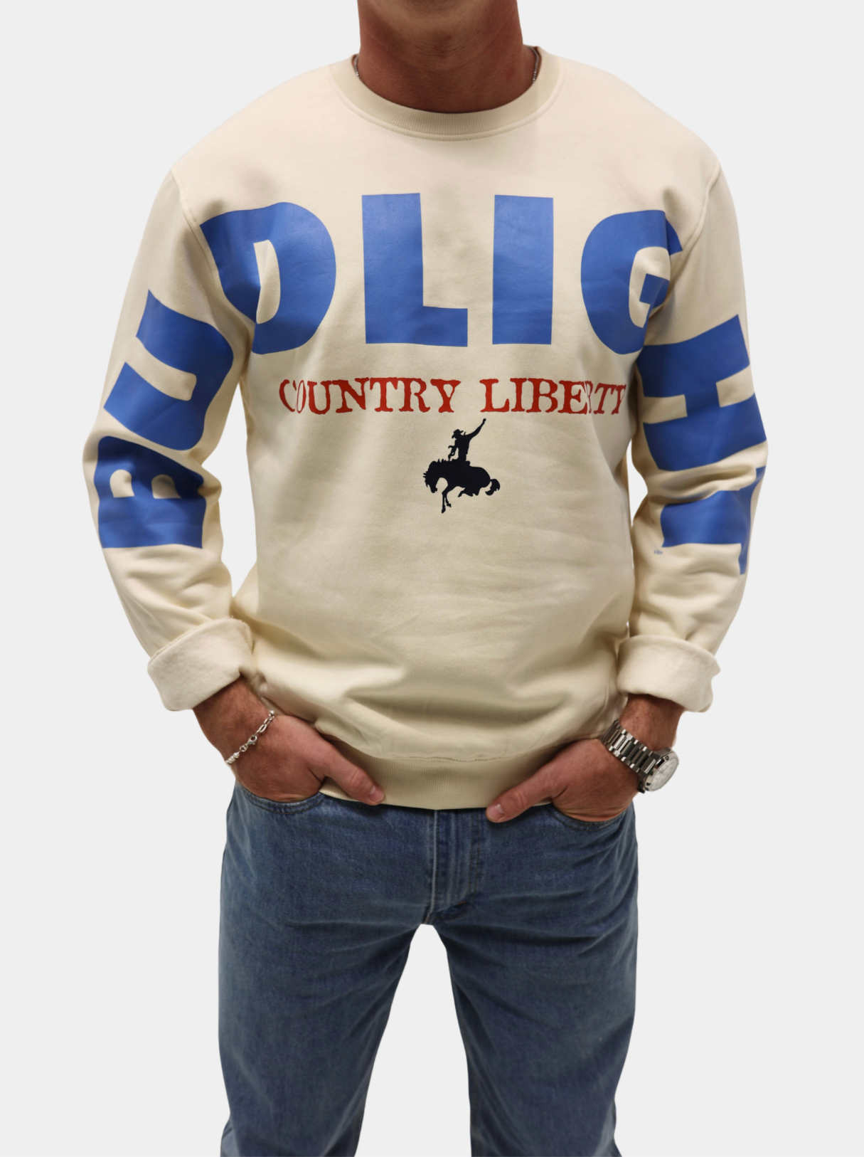 Crewneck « Bud Light » naturel