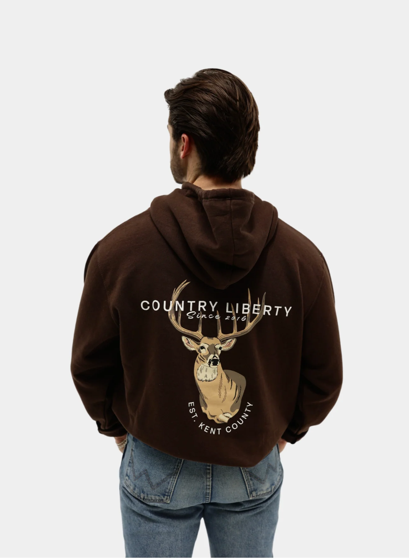 Hoodie « Country Liberty Deer » brun