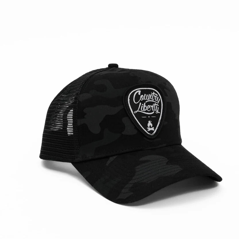 Casquette trucker Country Liberty camouflage noir