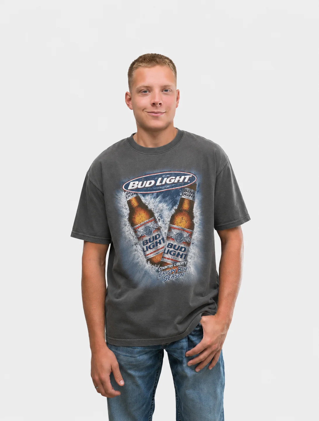 T-shirt vintage budlight gris
