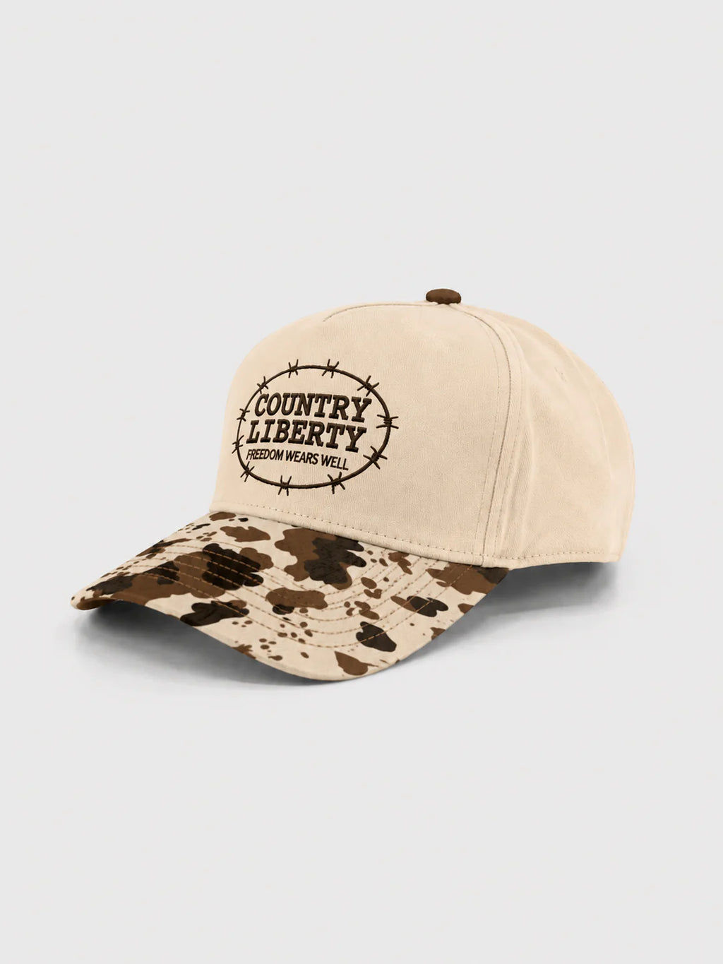 Casquette Ranch Bound – Naturel/Imprimé vache