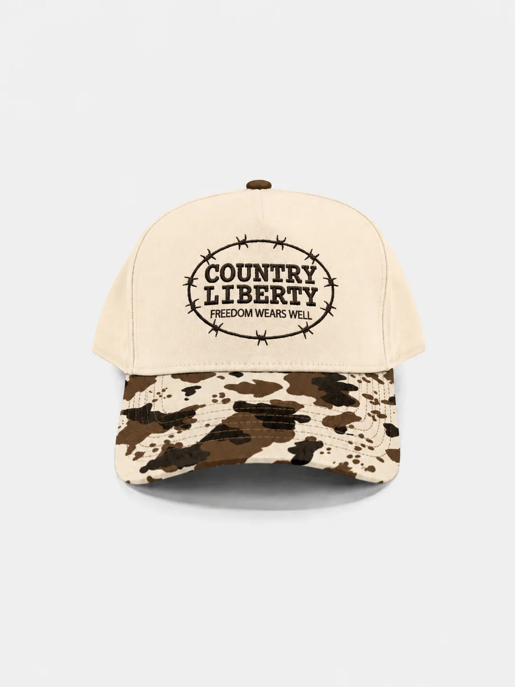 Casquette Ranch Bound – Naturel/Imprimé vache
