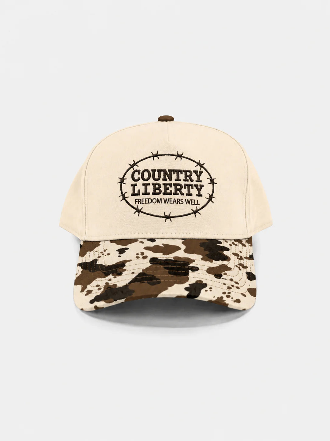 Casquette Ranch Bound – Naturel/Imprimé vache
