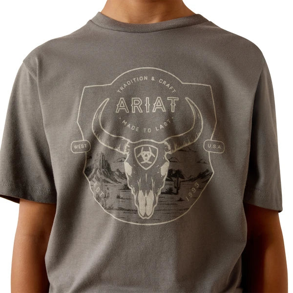 Ariat Desert Badge Tradition T-Shirt - Smoke Pearl - Enfant