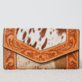 Portefeuille Western en cuir véritable et peau de vache naturelle