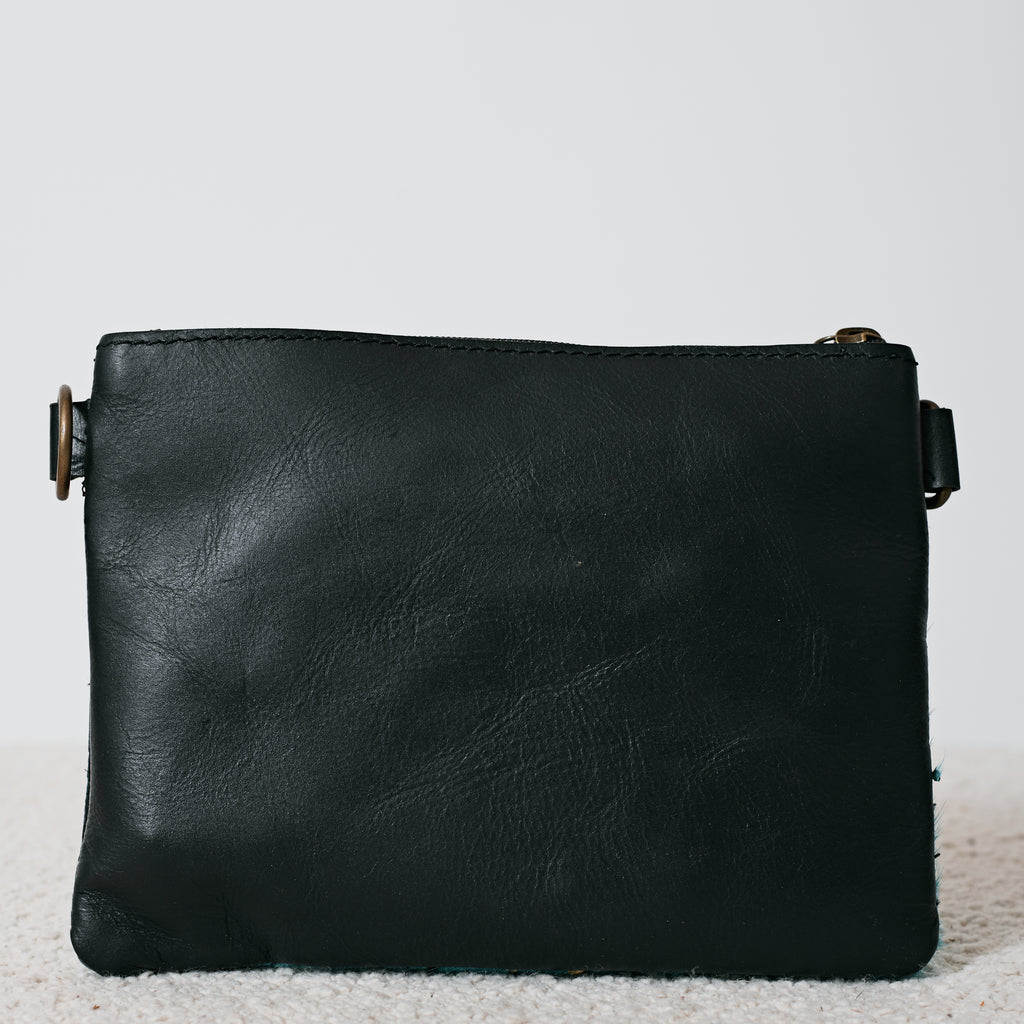 Sac à main western en cuir véritable – Turquoise Gold Acid Wash