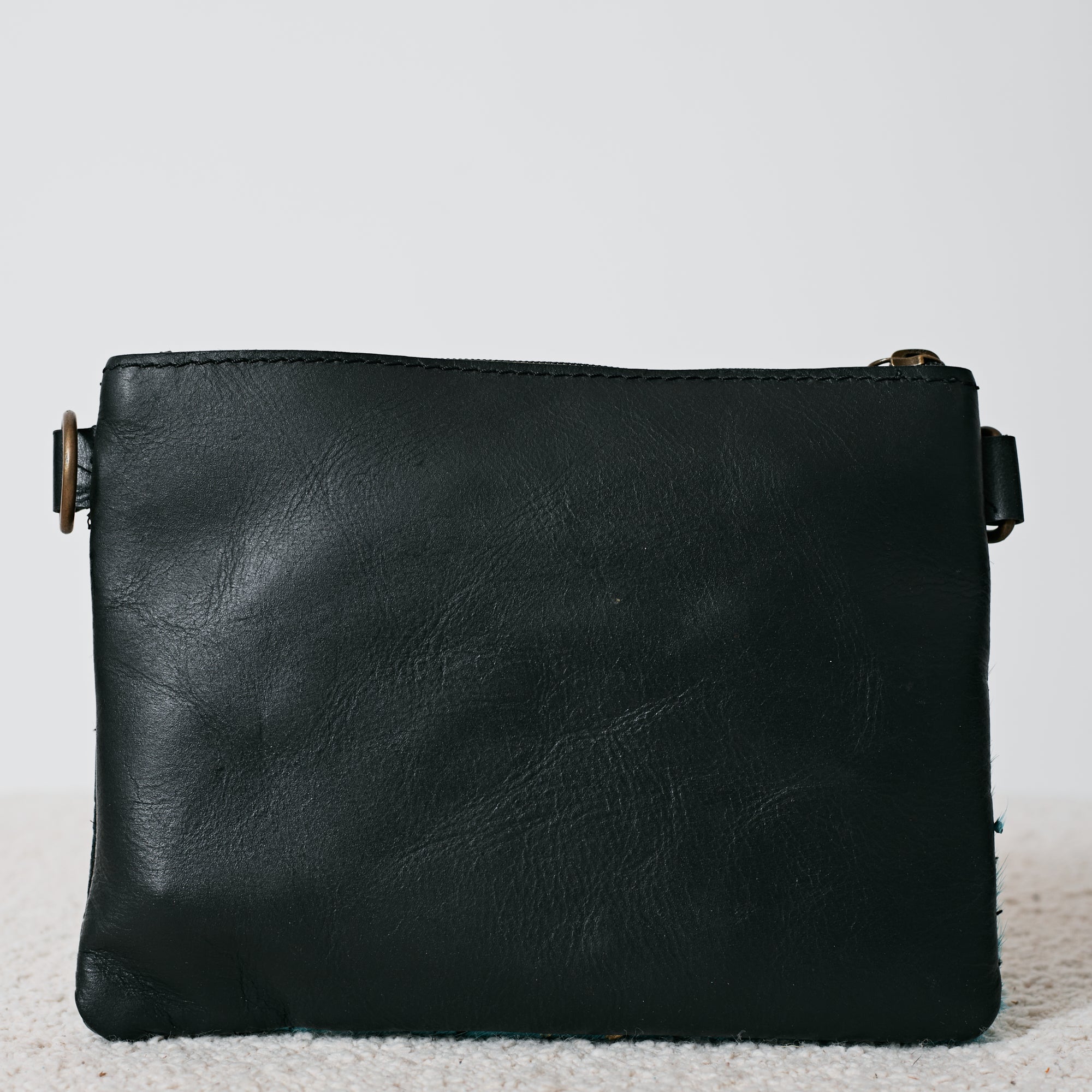 Sac à main western en cuir véritable – Turquoise Gold Acid Wash