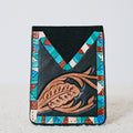 Porte-cartes western Aztec turquoise