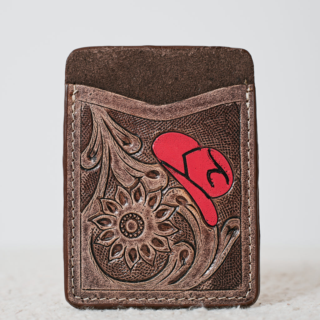 Porte-cartes western cowboy hat rouge