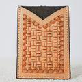Porte-cartes western basket weave naturel