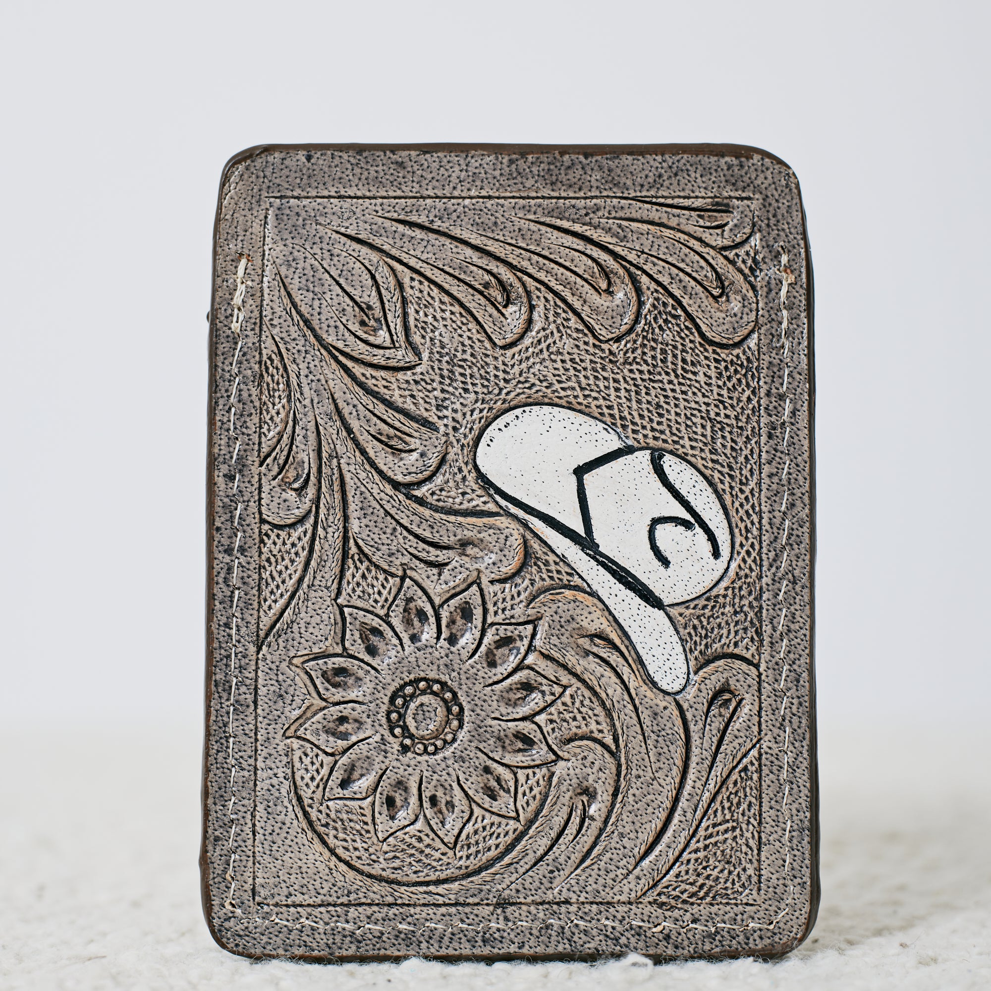 Porte-cartes western chapeau cowboy blanc