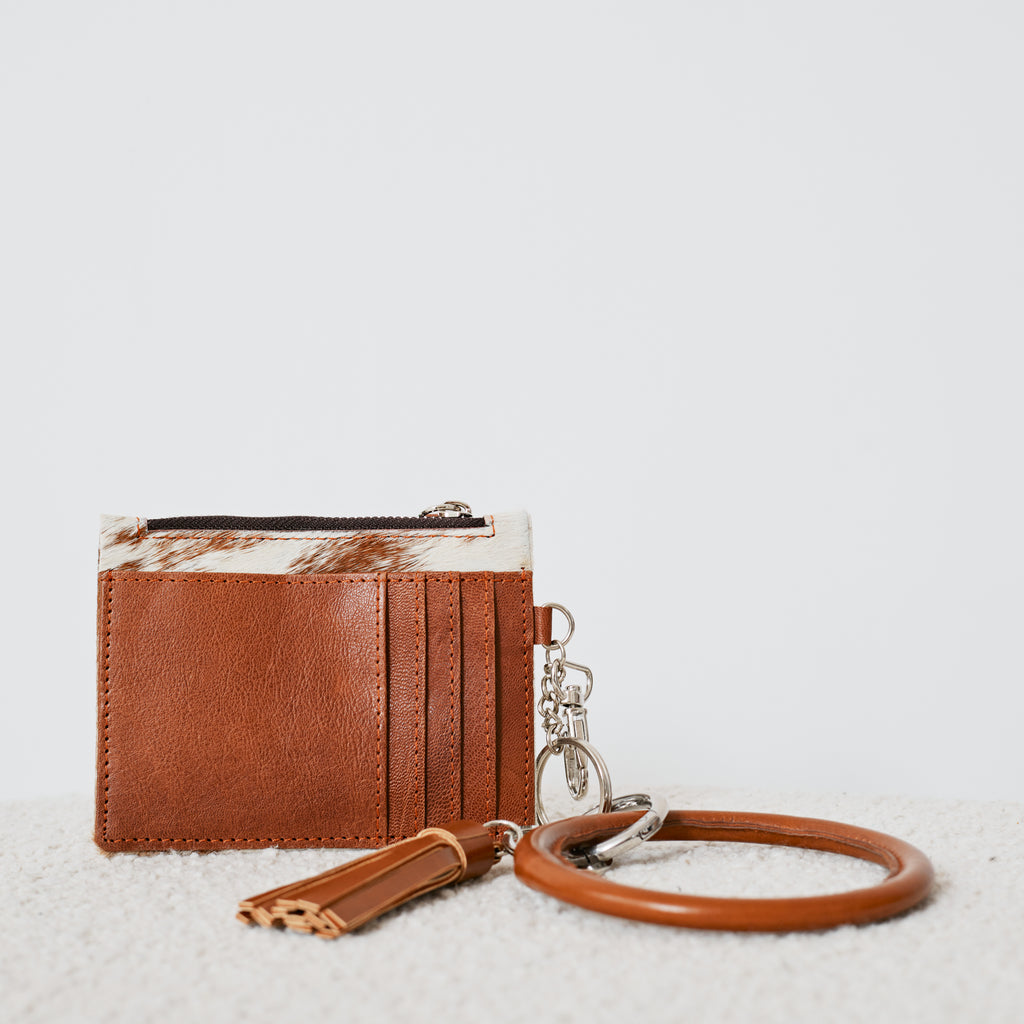 Porte-cartes western avec bracelet porte-clés