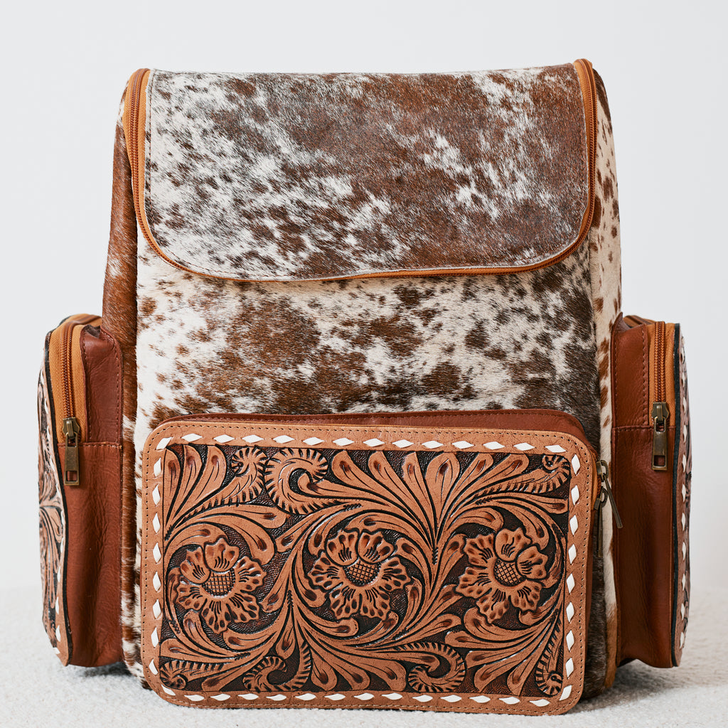 Sac à dos western multifonction en cuir & poil véritable