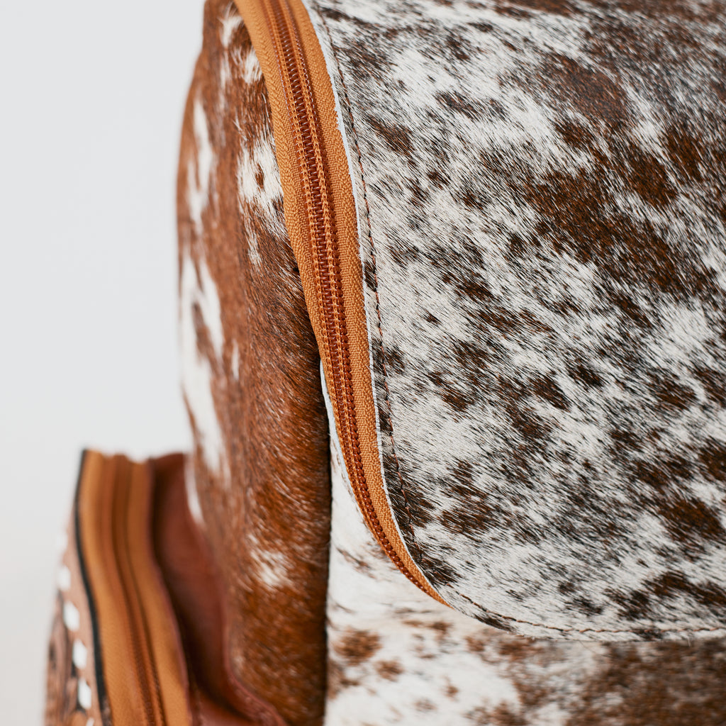 Sac à dos western multifonction en cuir & poil véritable