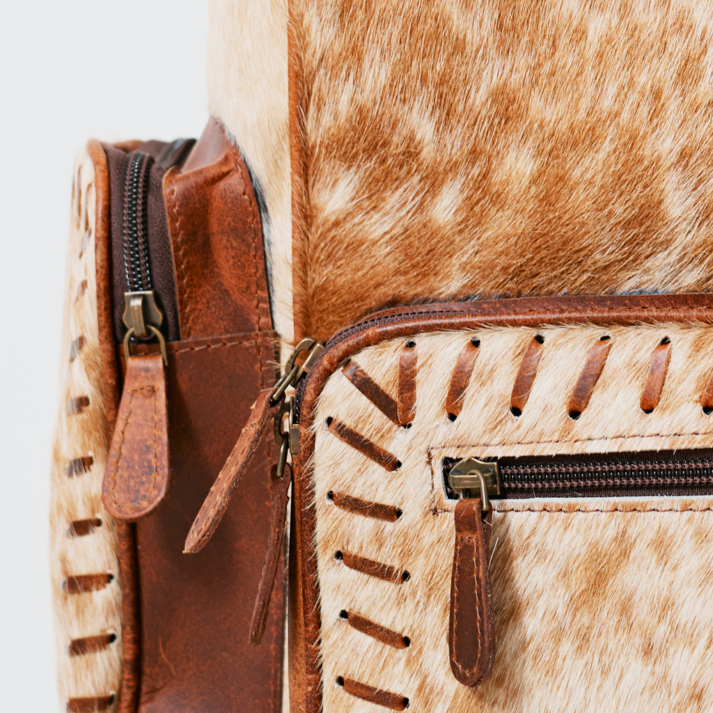 Sac à dos western multifonction en cuir & poil véritable