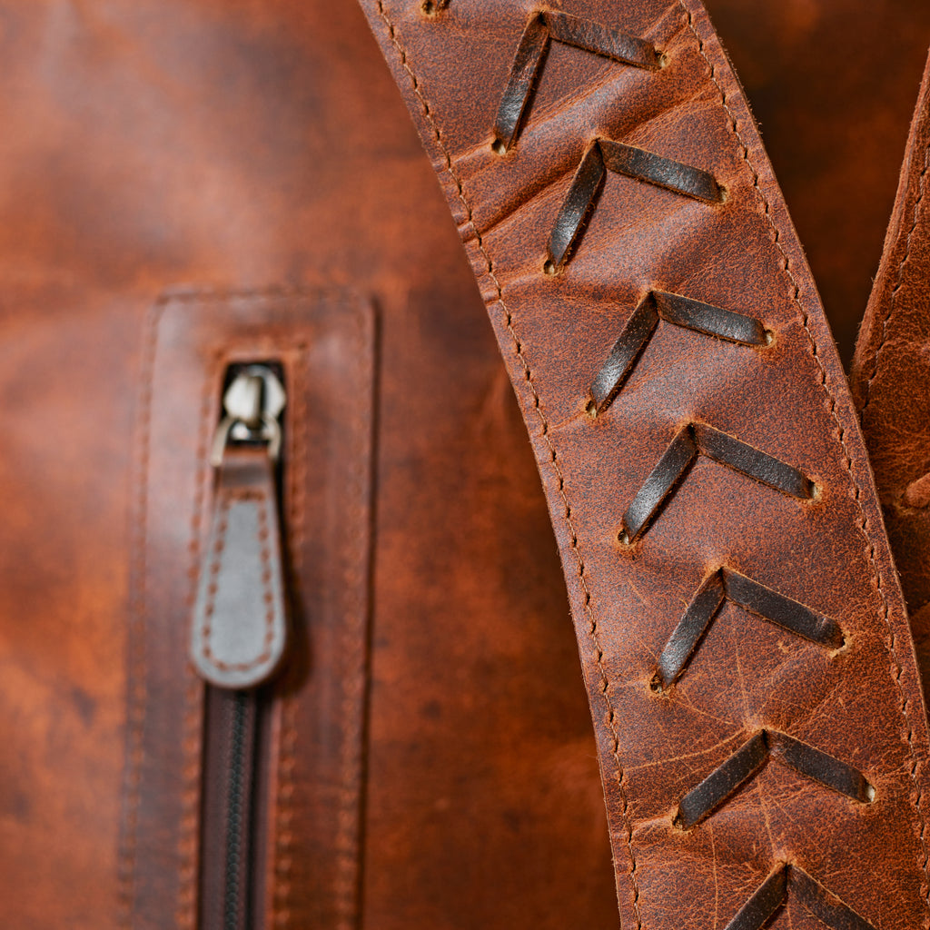 Sac à dos western multifonction en cuir & poil véritable