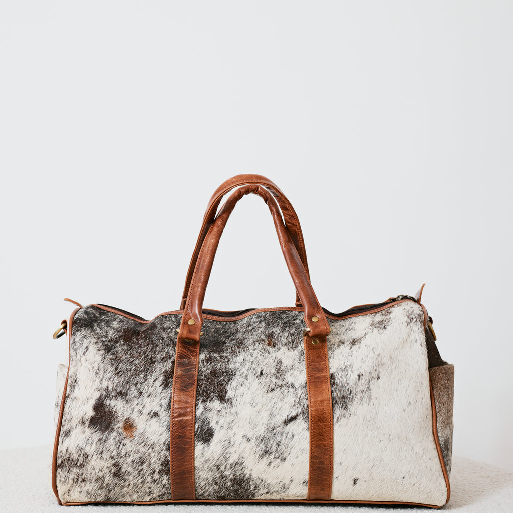 Sac duffle western en cuir & poil véritable