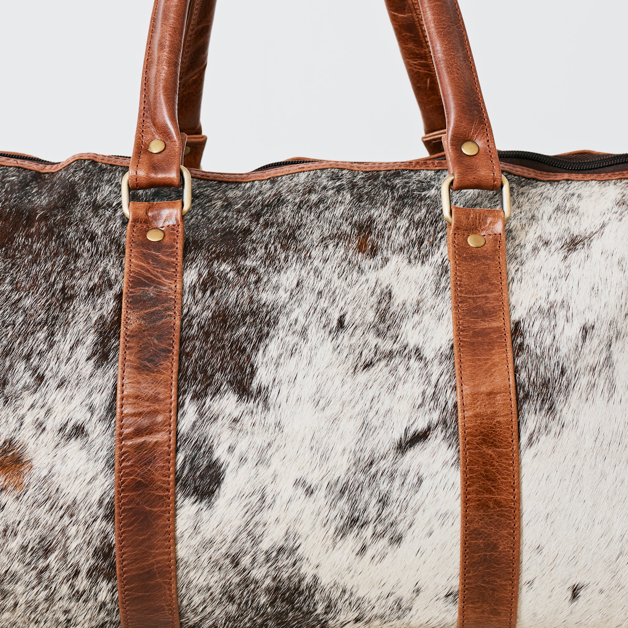 Sac duffle western en cuir & poil véritable