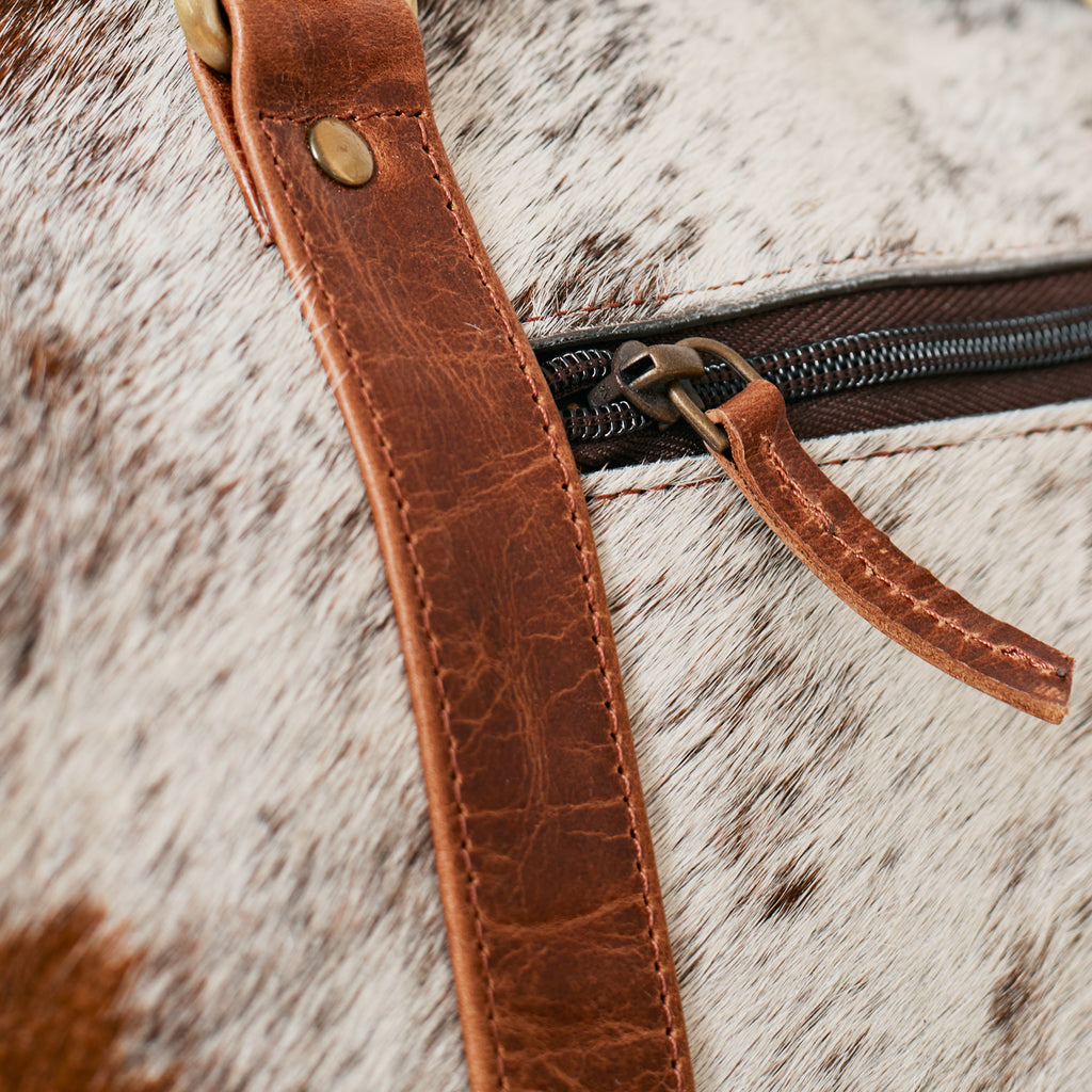 Sac duffle western en cuir & poil véritable