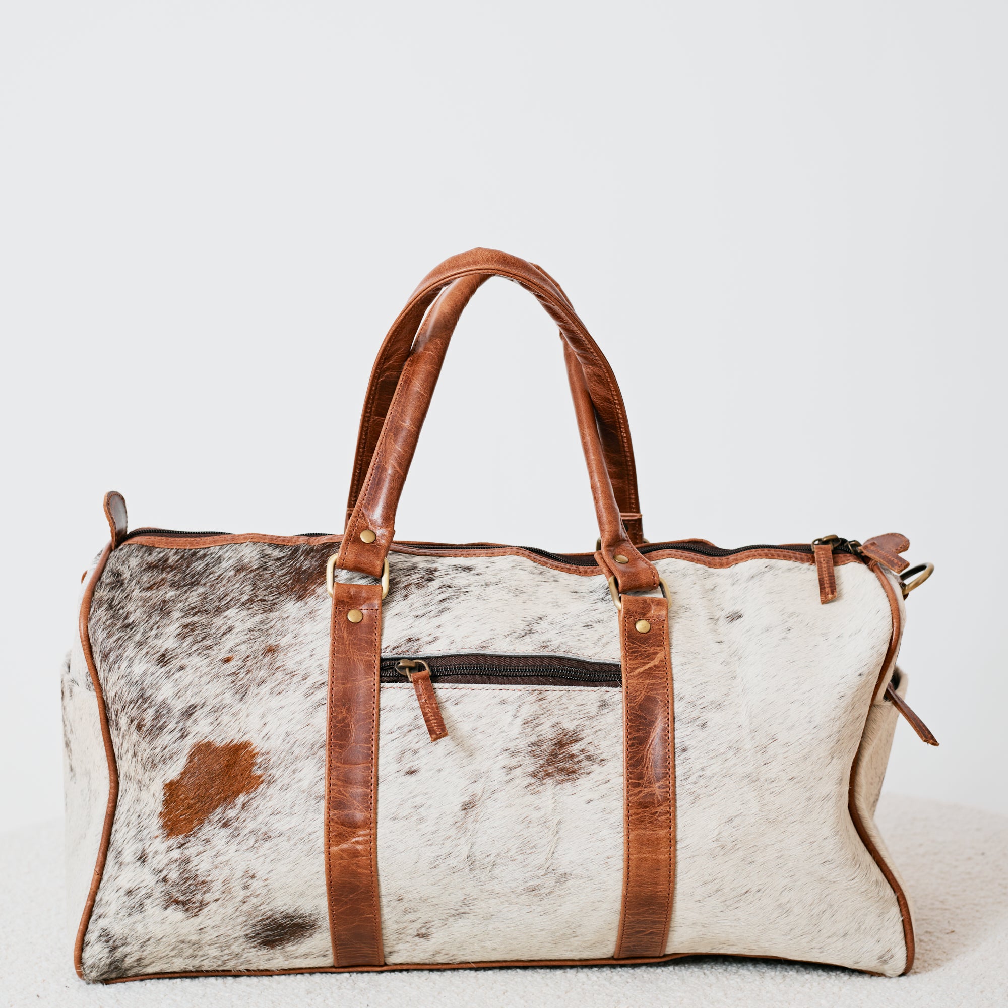 Sac duffle western en cuir & poil véritable