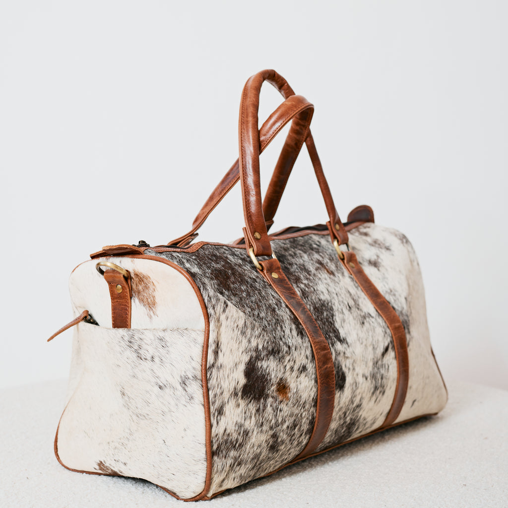 Sac duffle western en cuir & poil véritable