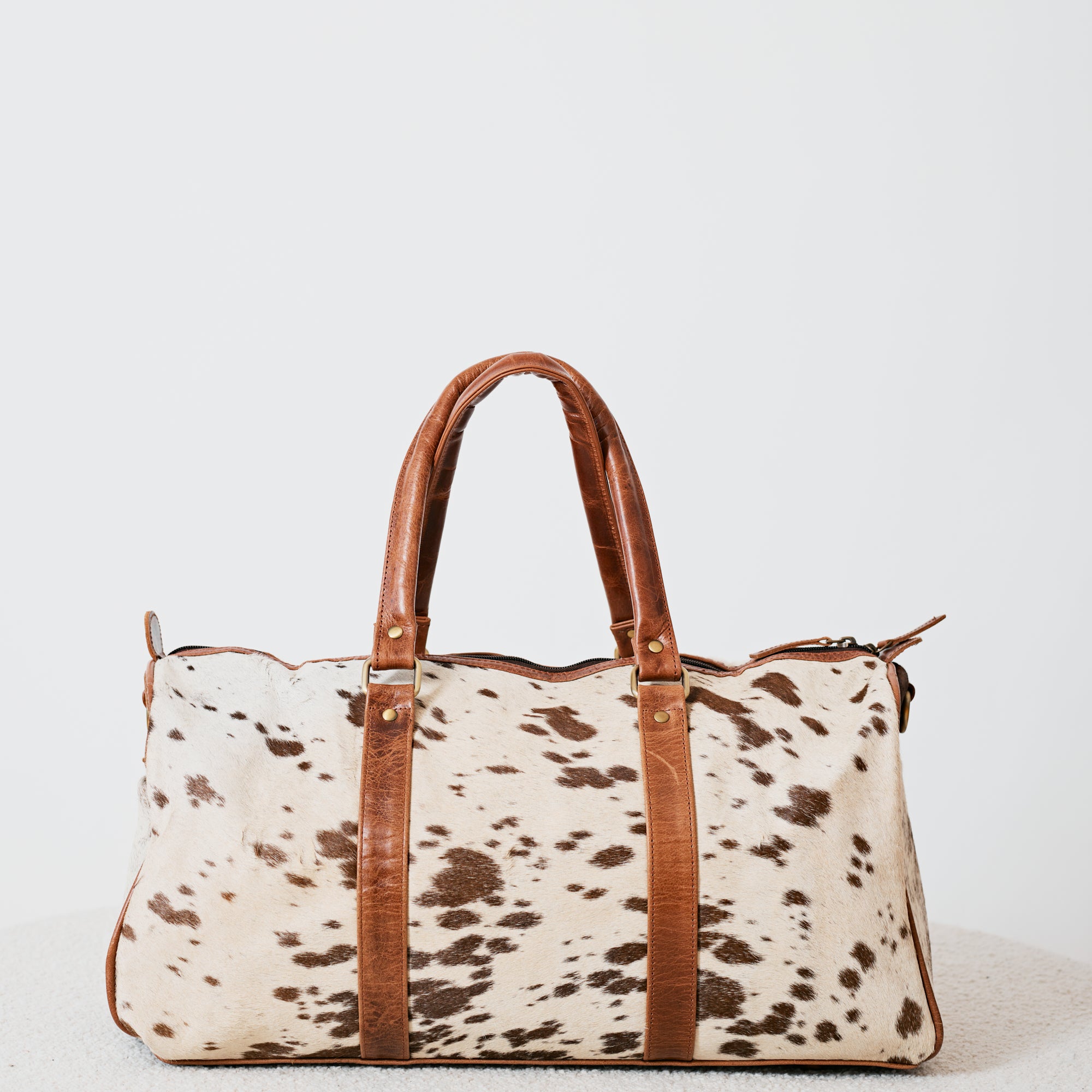 Sac duffle western en cuir & poil véritable