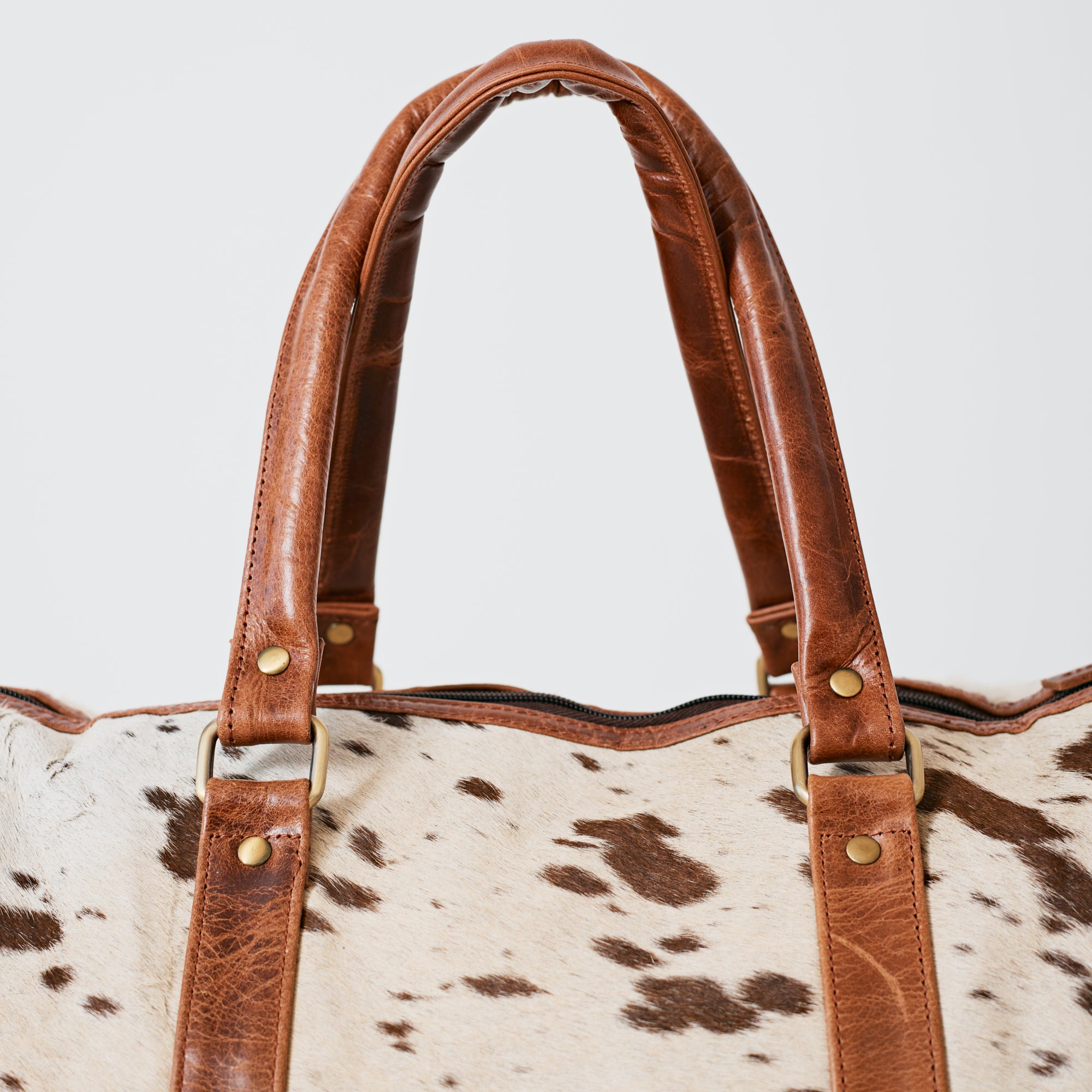 Sac duffle western en cuir & poil véritable