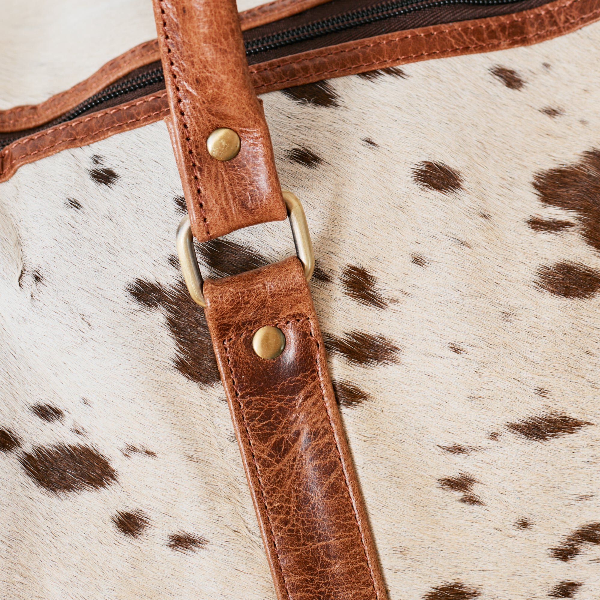 Sac duffle western en cuir & poil véritable