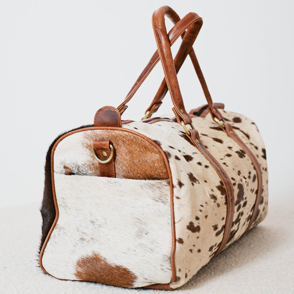 Sac duffle western en cuir & poil véritable