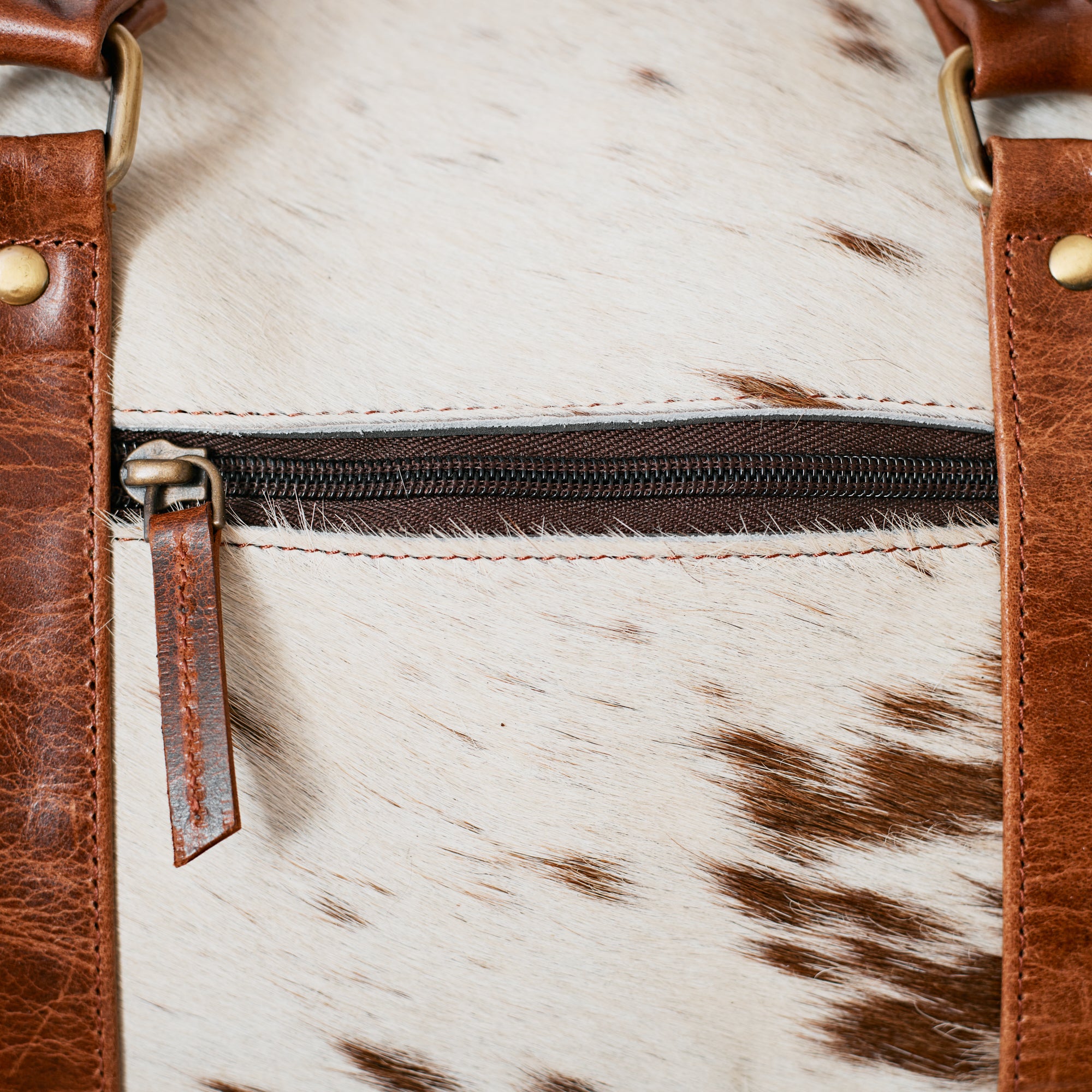 Sac duffle western en cuir & poil véritable