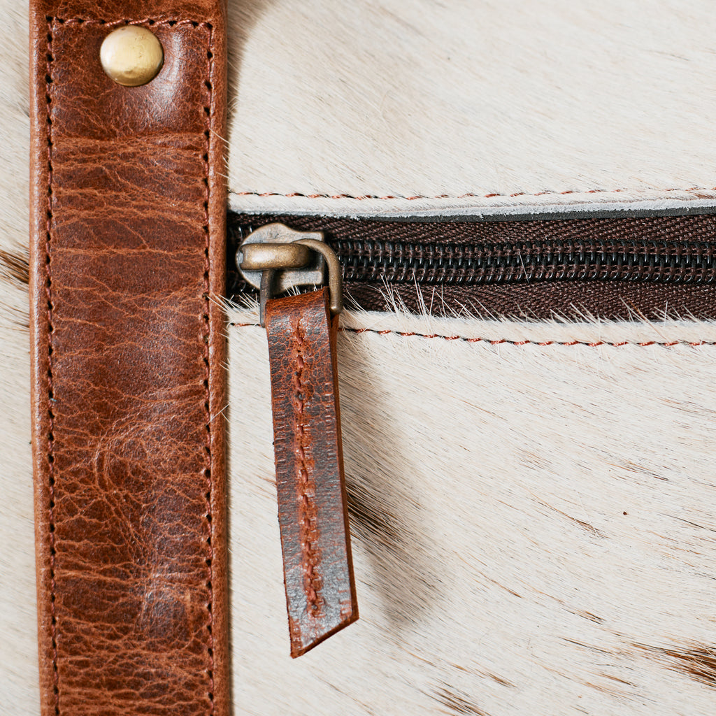 Sac duffle western en cuir & poil véritable