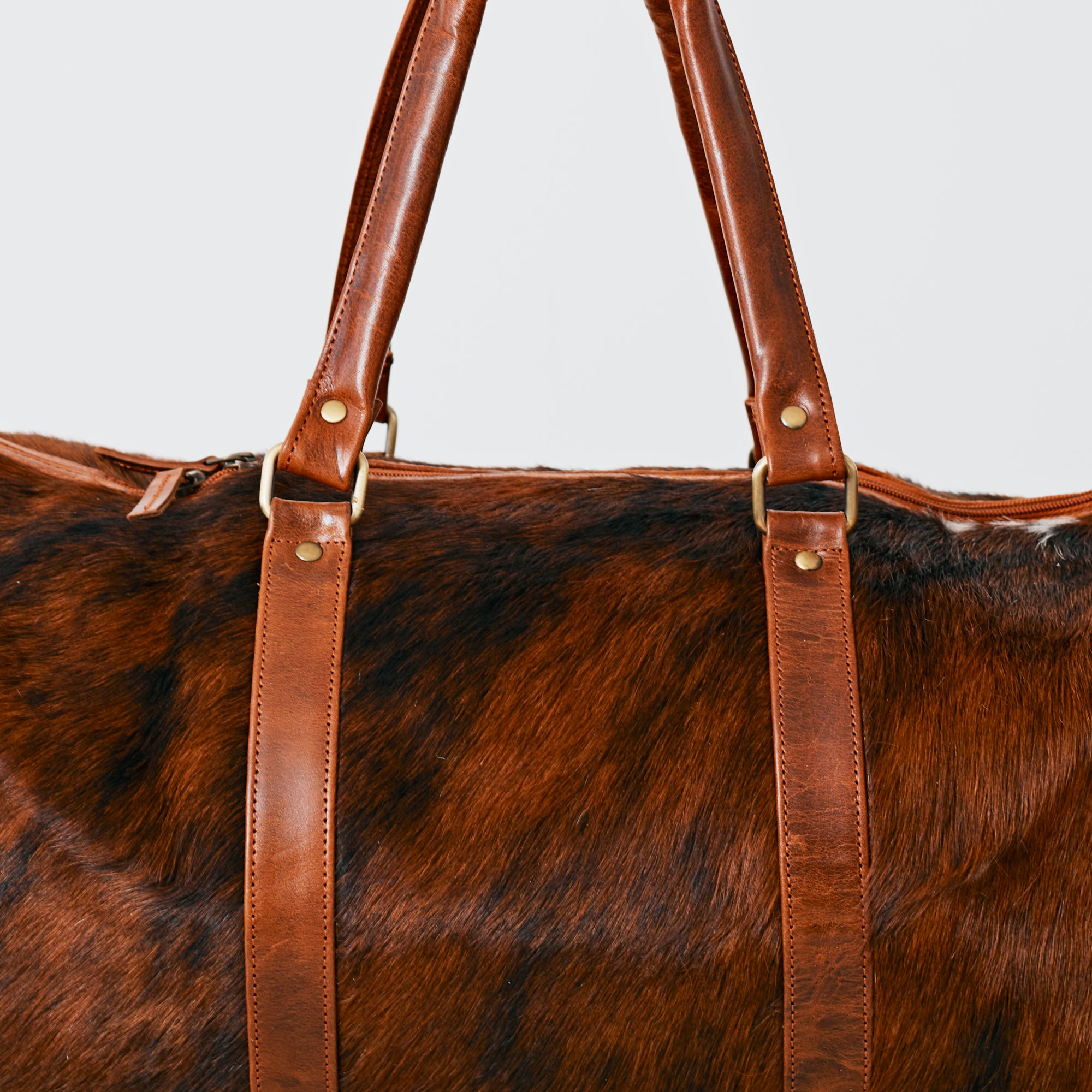 Sac duffle western en cuir & poil véritable