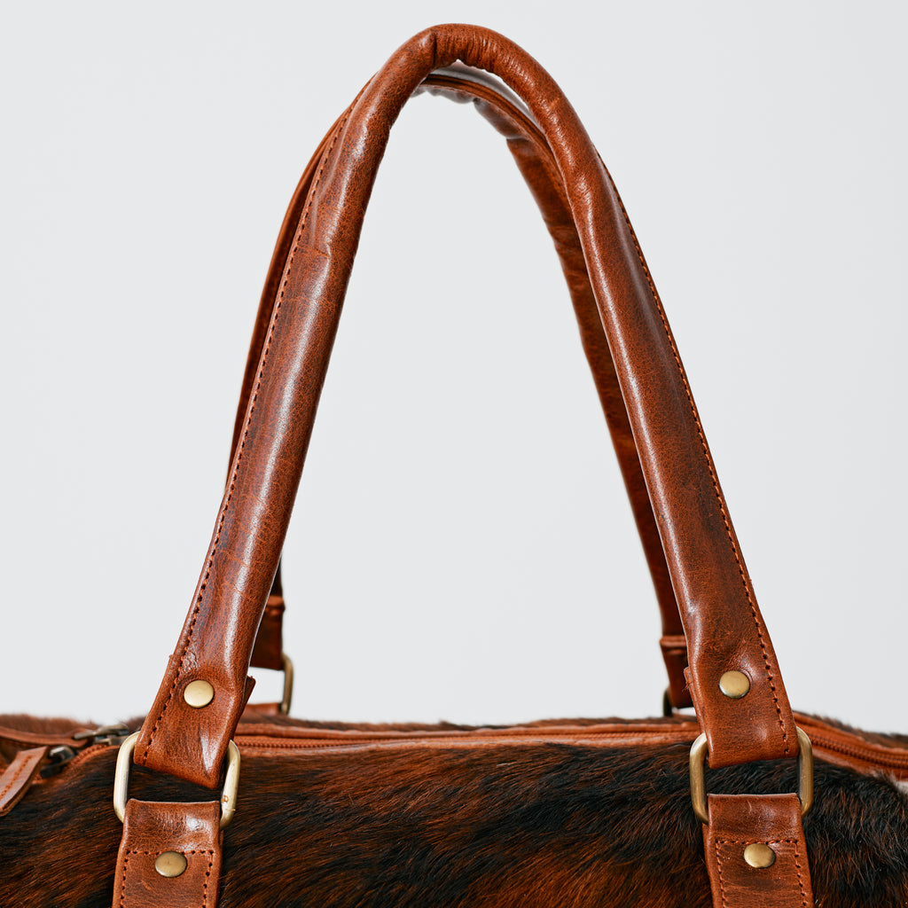 Sac duffle western en cuir & poil véritable
