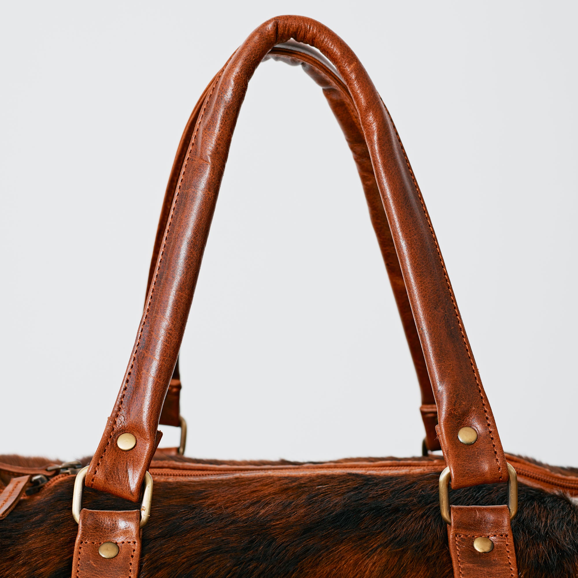 Sac duffle western en cuir & poil véritable