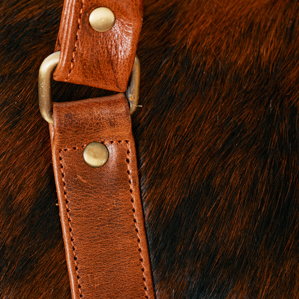 Sac duffle western en cuir & poil véritable