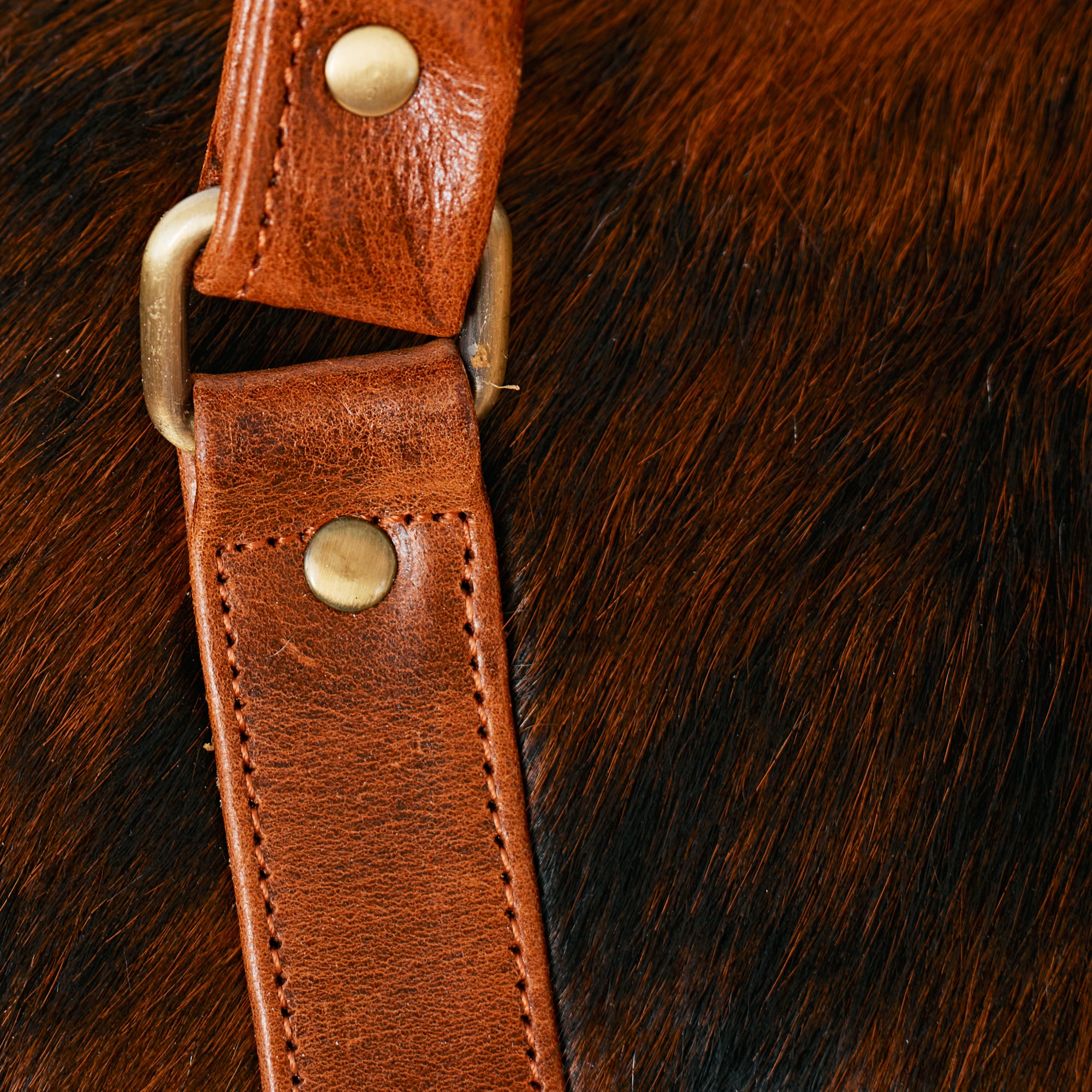Sac duffle western en cuir & poil véritable