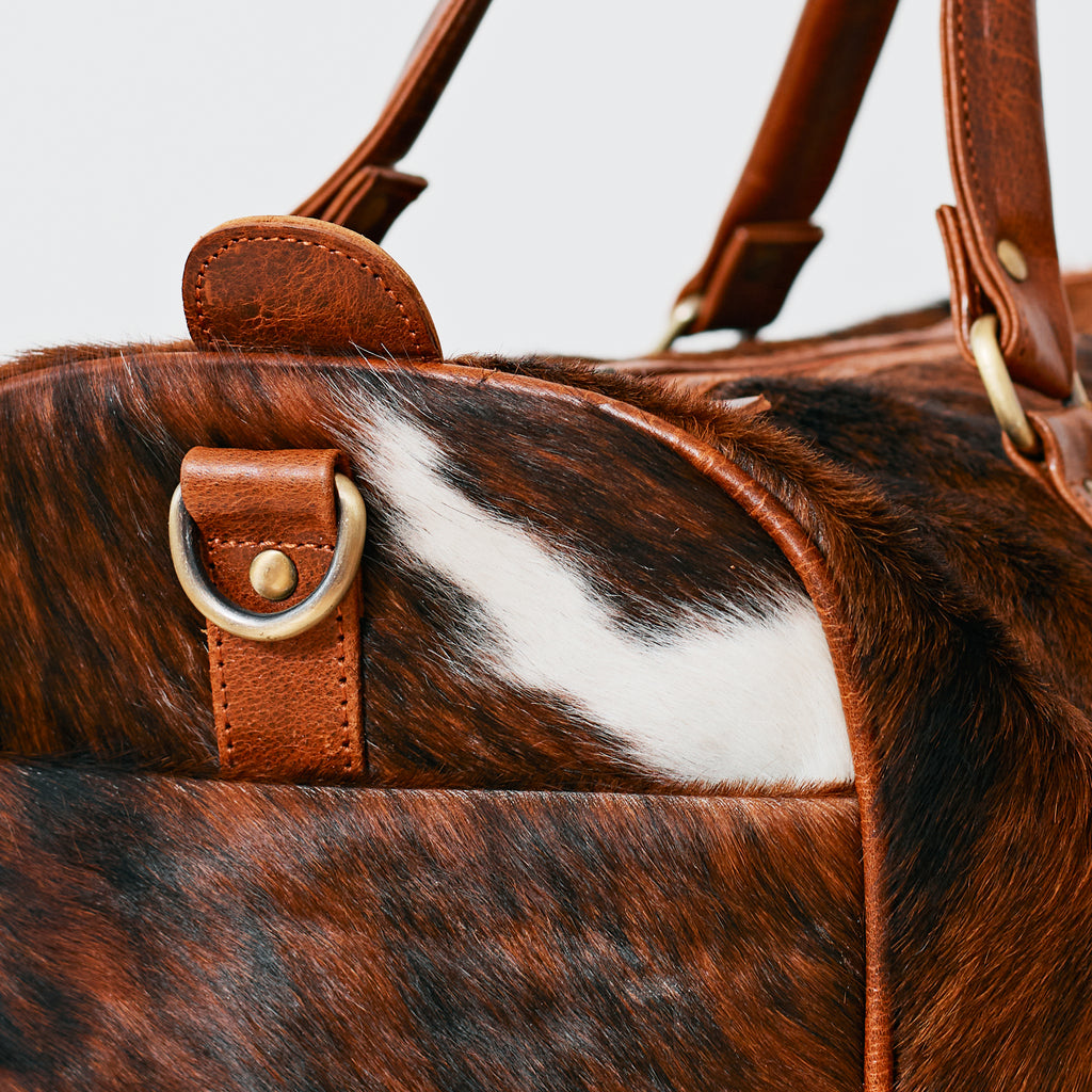 Sac duffle western en cuir & poil véritable