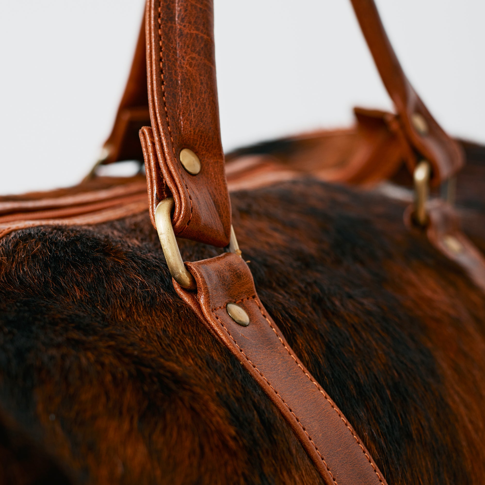 Sac duffle western en cuir & poil véritable