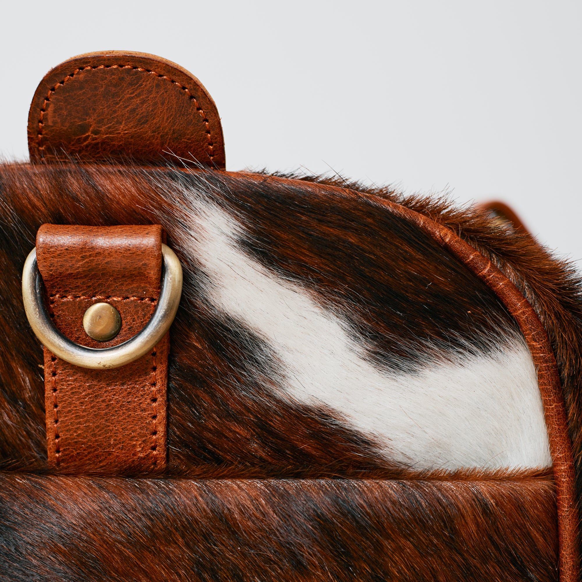 Sac duffle western en cuir & poil véritable